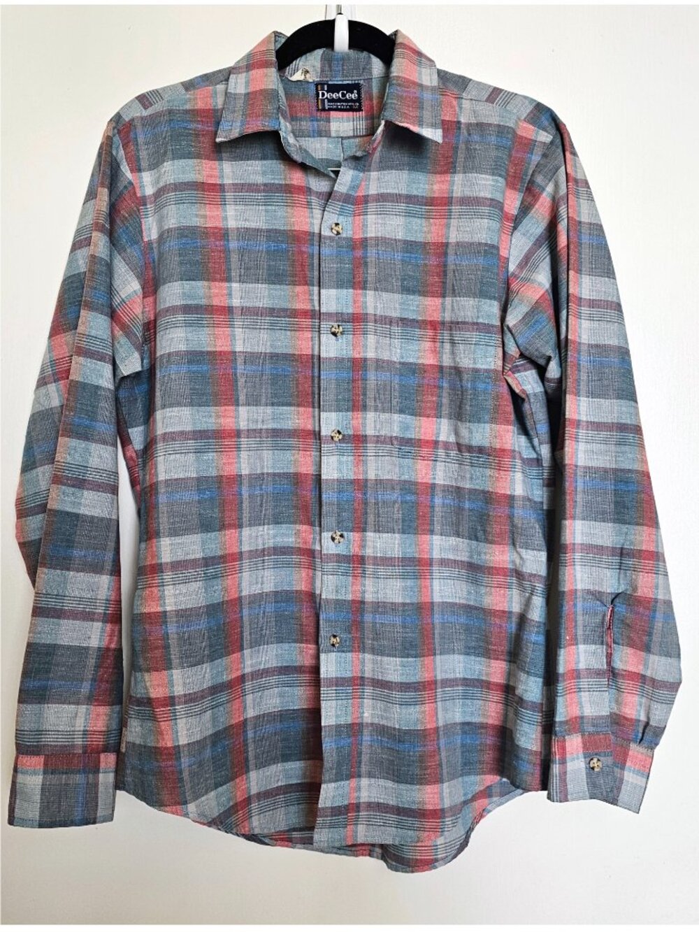 Vintage Washington Dee Cee Tartan Plaid Long Sleeve Button Up Shirt M